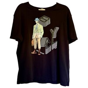Bally Switzerland  Black Graphic Logo T Shirt Men's Size US 44